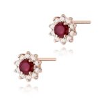 Cercei Aur 14K cu Rubin 0.30 ct si Diamante Naturale 0.18 ct - Imagine 5