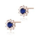Cercei Aur 14K cu Safir 0.30 ct si Diamante Naturale 0.18 ct - Imagine 5