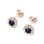 Cercei Aur 14K cu Safir 0.30 ct si Diamante Naturale 0.18 ct - Imagine 6