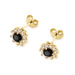 Cercei Aur 14K K0185 Diamant Negru 2 x 0.12ct - Imagine 2