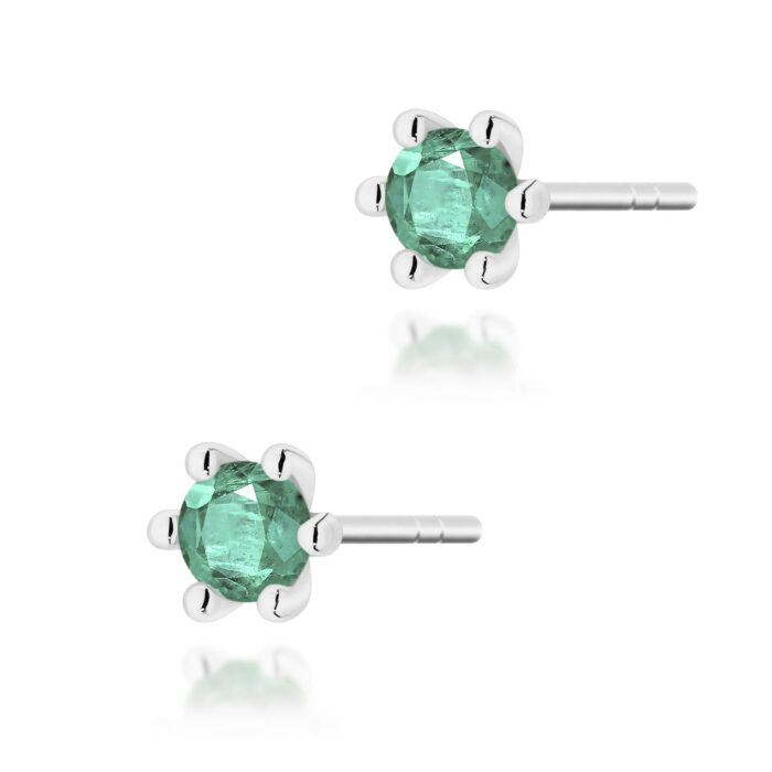 Cercei Aur 14K K0222 Smarald 2 x 0.15ct - Imagine 7