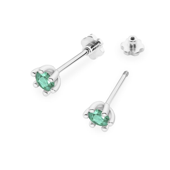 Cercei Aur 14K K0222 Smarald 2 x 0.30ct - Imagine 8