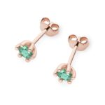 Cercei Aur 14K K0222 Smarald 2 x 0.15ct - Imagine 5