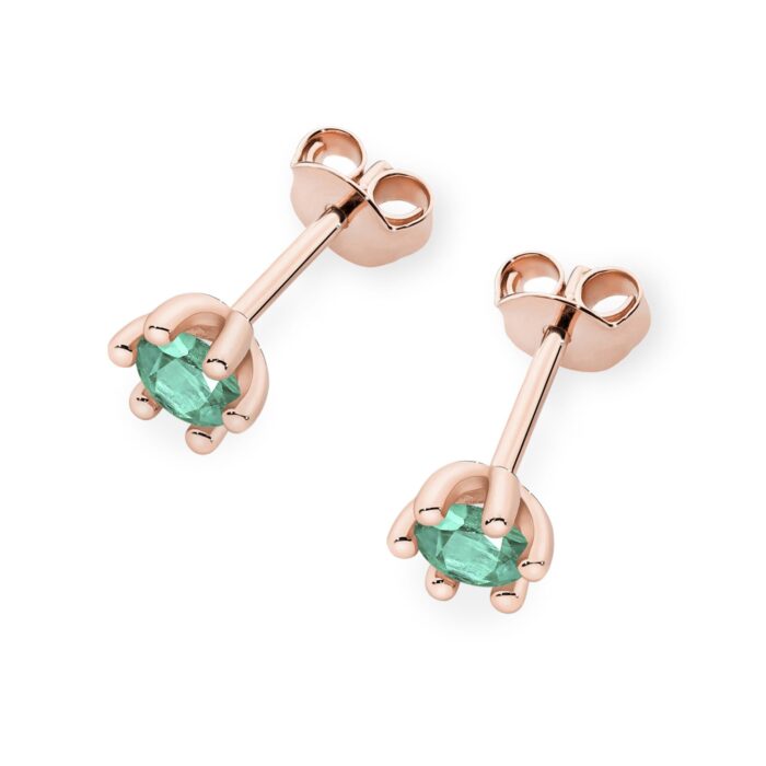 Cercei Aur 14K K0222 Smarald 2 x 0.15ct - Imagine 5