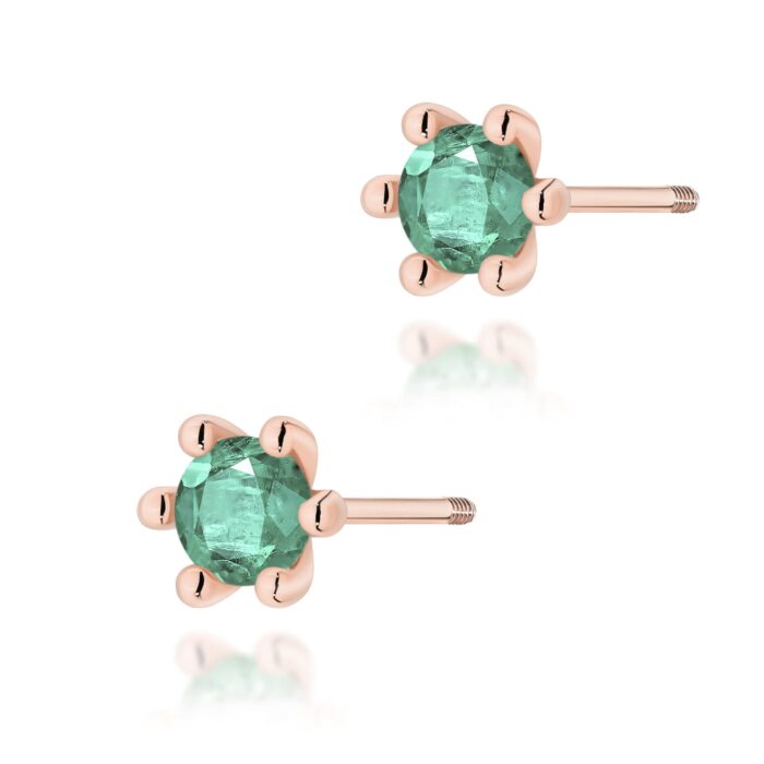 Cercei Aur 14K K0222 Smarald 2 x 0.30ct - Imagine 4