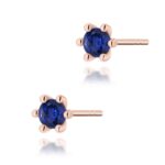 Cercei Aur 14K K0222 Safir 2 x 0.15ct - Imagine 4