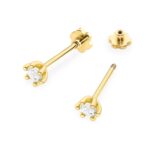 Cercei Aur 14K K0222 Diamant 2 x 0.15ct Stud - Imagine 2
