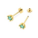 Cercei Aur 14K K0222 Smarald 2 x 0.30ct - Imagine 2