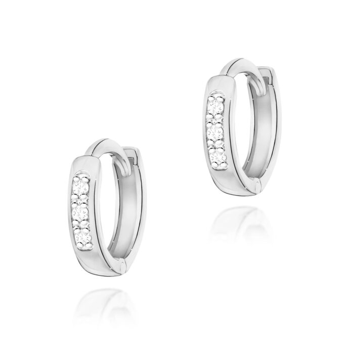 Cercei Aur 14K cu Diamante Naturale 0.09 ct - Imagine 3