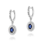 Cercei Aur 14k cu Safir 0.80 ct si Diamante Naturale 0.44 ct - Imagine 3