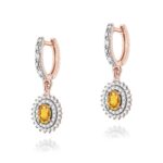 Cercei Aur 14k cu Citrin 1.20 ct si Diamante Naturale 0.44 ct - Imagine 5