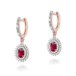 Cercei Aur 14k cu Rubin 1.20 ct si Diamante Naturale 0.44 ct - Imagine 5