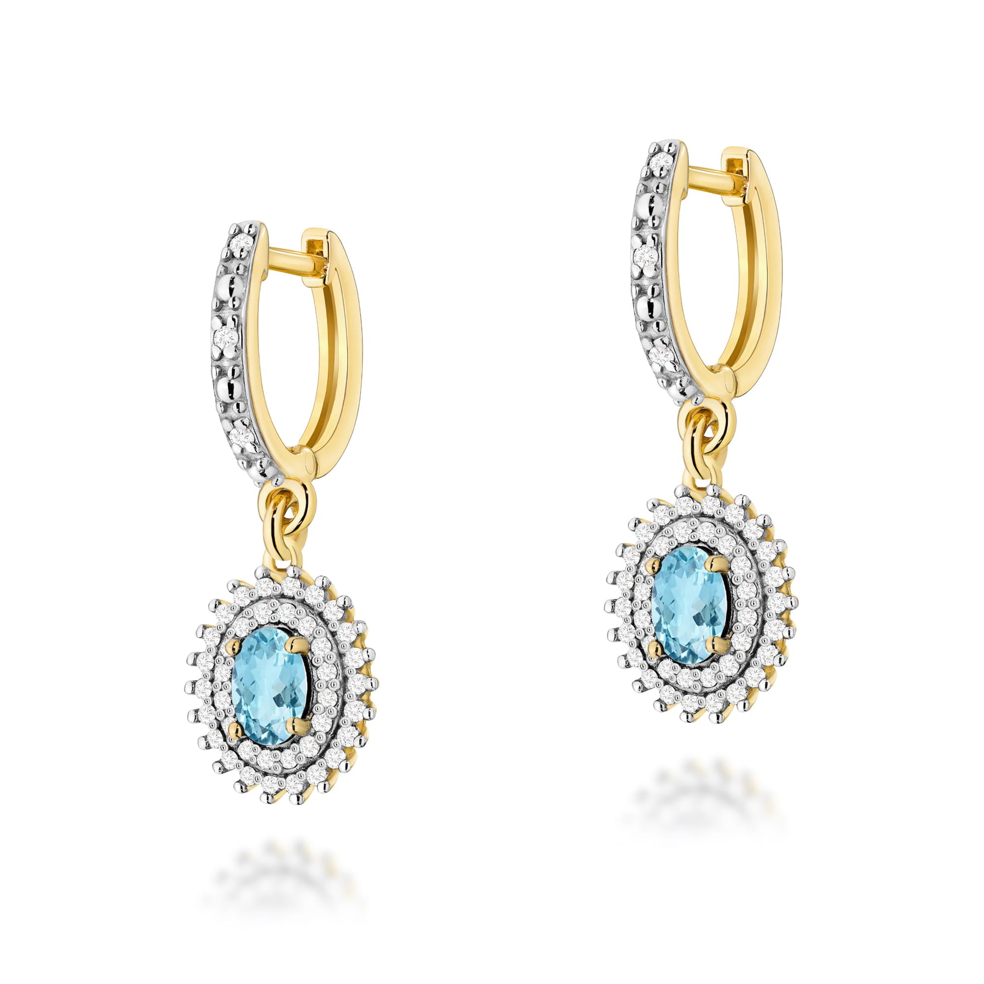 K0303.Z3.TOB_.01_1.jpg Cercei Aur 14k cu Topaz Albastru 1.00 ct si Diamante Naturale 0.44 ct - Imagine 1