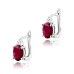 Cercei Aur 14K cu Rubin 2.00 ct si Diamante Naturale 0.05 ct - Imagine 3
