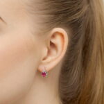 Cercei Aur 14K cu Rubin 2.00 ct si Diamante Naturale 0.05 ct - Imagine 4