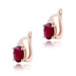 Cercei Aur 14K cu Rubin 2.00 ct si Diamante Naturale 0.05 ct - Imagine 5