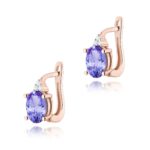 Cercei Aur 14K cu Tanzanit 1.40 ct si Diamante Naturale 0.05 ct - Imagine 5