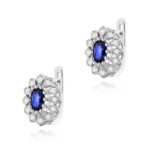 Cercei Aur 14K cu Safir 1.40 ct si Diamante Naturale 0.20 ct - Imagine 2
