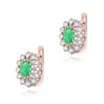 Cercei Aur 14K cu Smarald 0.80 ct si Diamante Naturale 0.20 ct - Imagine 4