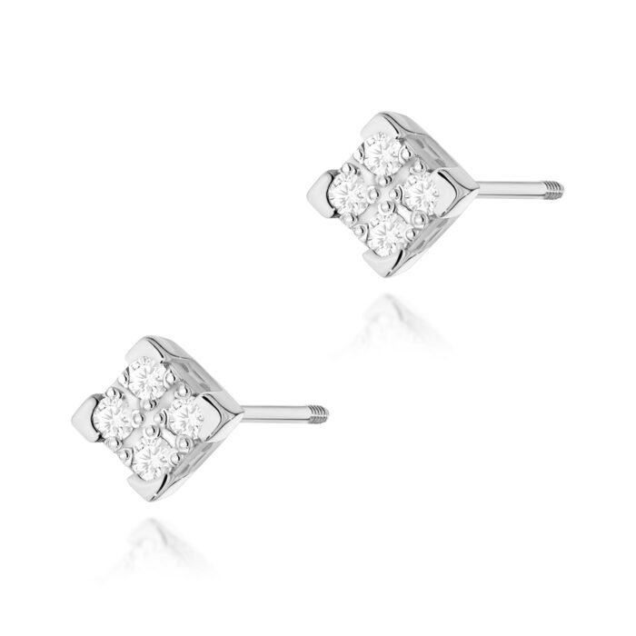 Cercei Aur 14K K0402 Diamante Șurub - Imagine 7