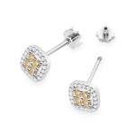 Cercei Aur 14k cu Diamante Naturale Maro 0.40 ct si Diamante Naturale Incolore 0.20 ct - Imagine 5