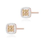 Cercei Aur 14k cu Diamante Maro 0.40 ct si Diamant Alb 0.20 ct - Imagine 5
