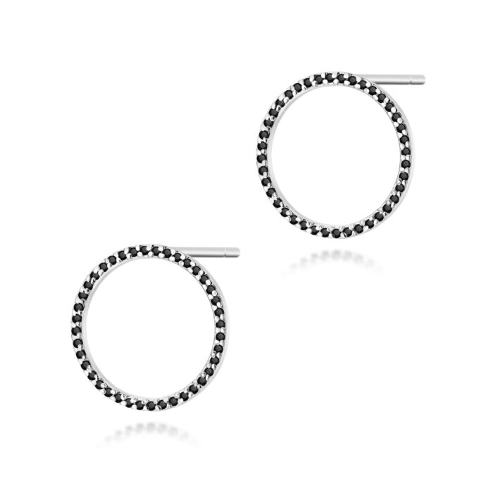 Cercei Aur 14K cu Diamante Negre Naturale 0.40 ct - Imagine 7