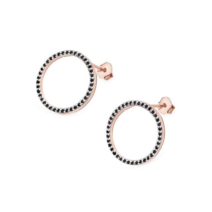 Cercei Aur 14K cu Diamante Negre Naturale 0.40 ct - Imagine 5