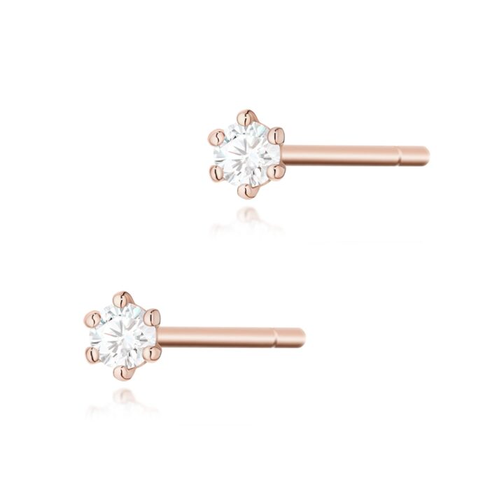 Cercei Aur 14K K0501 Diamante 2 x 0.04ct - Imagine 4