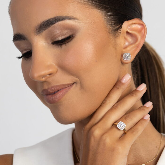 Cercei Aur 14K cu Diamante de Laborator 1.00 ct - Imagine 2