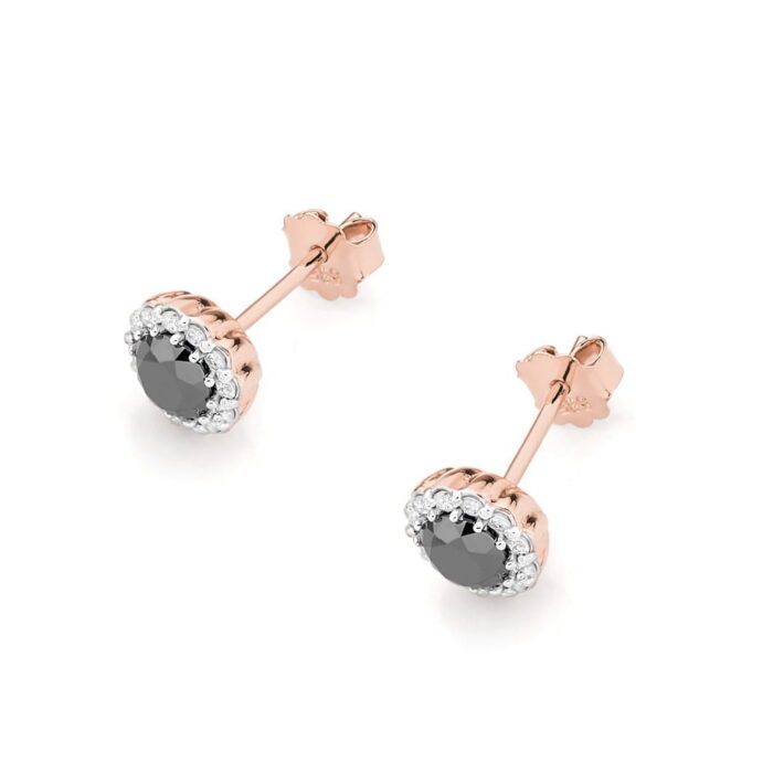 Cercei Aur 14K cu Diamant Negru 1.00 ct si Diamante 0.20 ct - Imagine 5