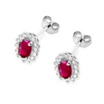 Cercei Aur 14k cu Rubin 1.60 ct si Diamante Naturale 0.20 ct - Imagine 5
