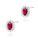 Cercei Aur 14k cu Rubin 1.60 ct si Diamante Naturale 0.20 ct - Imagine 4