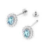 Cercei Aur 14k cu Topaz Albastru 1.00 ct si Diamante Naturale 0.20 ct - Imagine 5