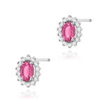 Cercei Aur 14k cu Topaz Roz 1.00 ct si Diamante Naturale 0.20 ct - Imagine 4
