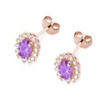 Cercei Aur 14k cu Ametist 0.80 ct si Diamante Naturale 0.20 ct - Imagine 8