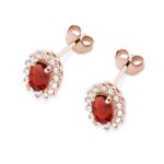 Cercei Aur 14k cu Garnet 1.00 ct si Diamante Naturale 0.20 ct - Imagine 8