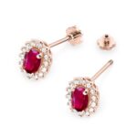 Cercei Aur 14k cu Rubin 1.60 ct si Diamante Naturale 0.20 ct - Imagine 8