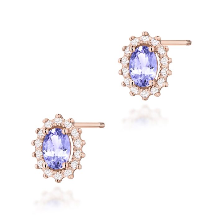 Cercei Aur 14k cu Tanzanit 0.80 ct si Diamante Naturale 0.20 ct - Imagine 7