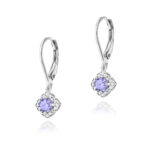 Cercei Aur 14k cu Tanzanit 1.00 ct si Diamante Naturale 0.06 ct - Imagine 3
