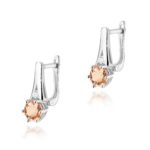 Cercei Aur 14k cu Morganit 0.80 ct si Diamante Naturale 0.03 ct - Imagine 3