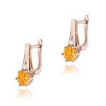 Cercei Aur 14k cu Citrin 1.00 ct si Diamante Naturale 0.03 ct - Imagine 5