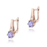 Cercei Aur 14k cu Tanzanit 1.00 ct si Diamante Naturale 0.03 ct - Imagine 5