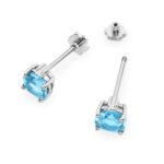 Cercei Aur 14K K0573 Topaz 2 x 1.10ct - Imagine 8