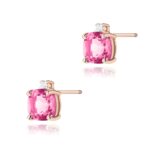 Cercei Aur 14K K0573 Topaz Roz 2 x 1.10ct - Imagine 4
