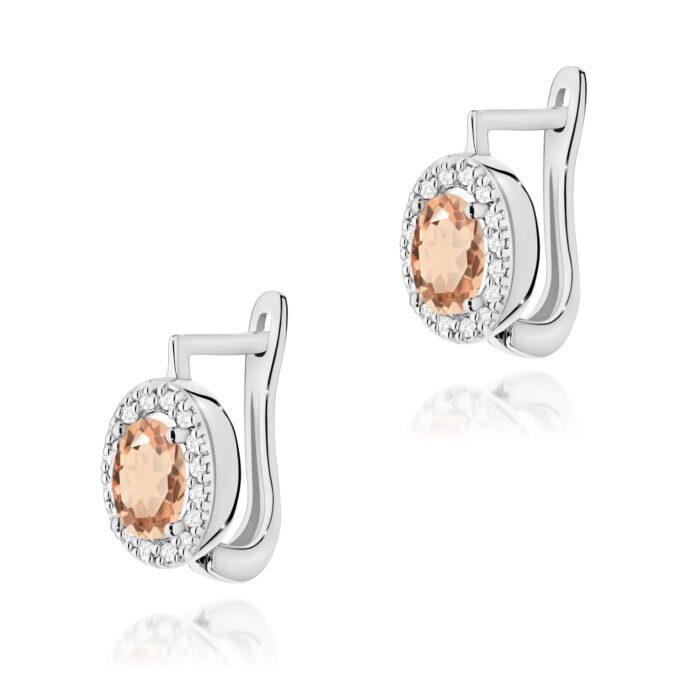 Cercei Aur 14K K0574 Morganit 2 x 0.40ct - Imagine 5