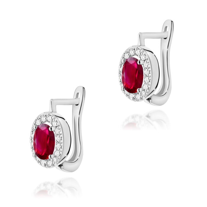 Cercei Aur 14K K0574 Rubin 2 x 0.60ct - Imagine 5