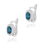 Cercei Aur 14K K0574 Topaz London Blue 2 x 0.50ct - Imagine 5