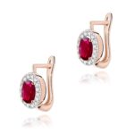 Cercei Aur 14K K0574 Rubin 2 x 0.60ct - Imagine 3