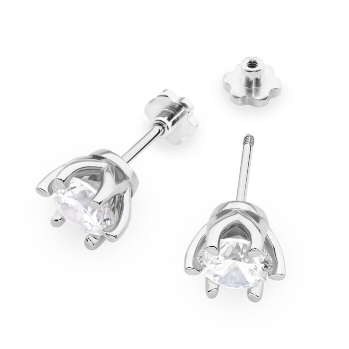 Cercei Aur 14K K0575 Diamante 2 x 1.00ct - Imagine 8